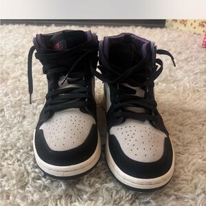 Nike Black and Purple High-Top Sneakers